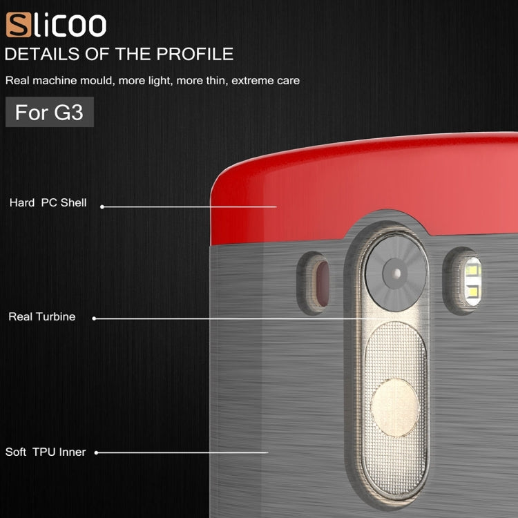 Slicoo Brushed Texture Electroplating TPU + PC Combination Case for LG G3 / D855