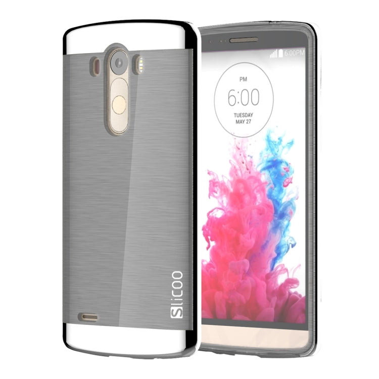 Slicoo Brushed Texture Electroplating TPU + PC Combination Case for LG G3 / D855