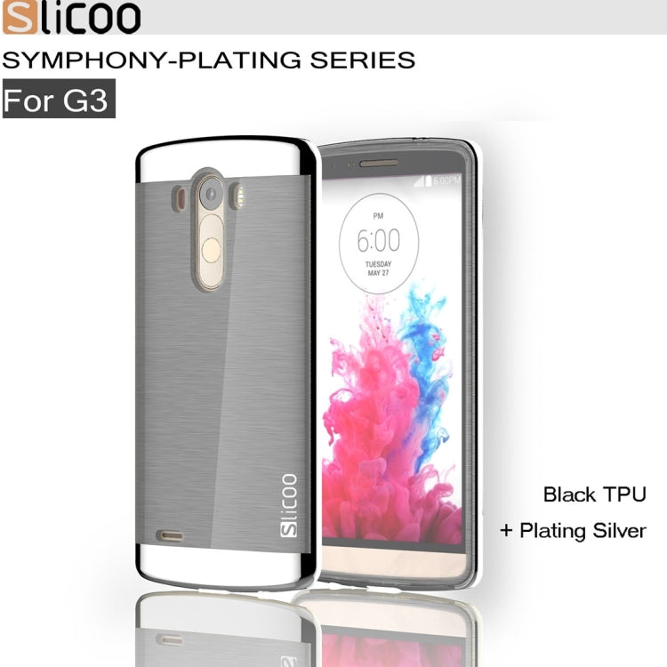 Slicoo Brushed Texture Electroplating TPU + PC Combination Case for LG G3 / D855