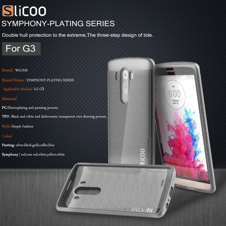 Slicoo Brushed Texture Electroplating TPU + PC Combination Case for LG G3 / D855
