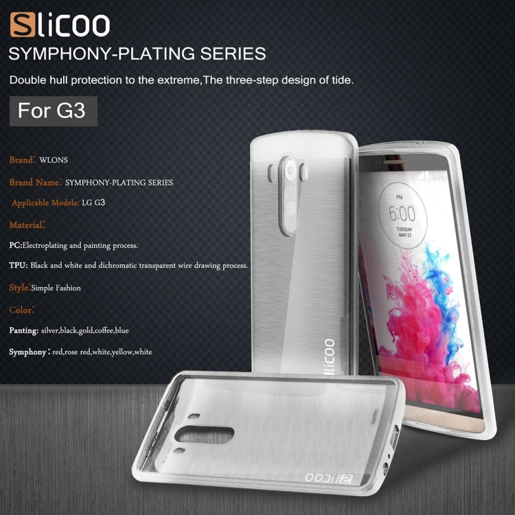 Slicoo Brushed Texture Electroplating TPU + PC Combination Case for LG G3 / D855