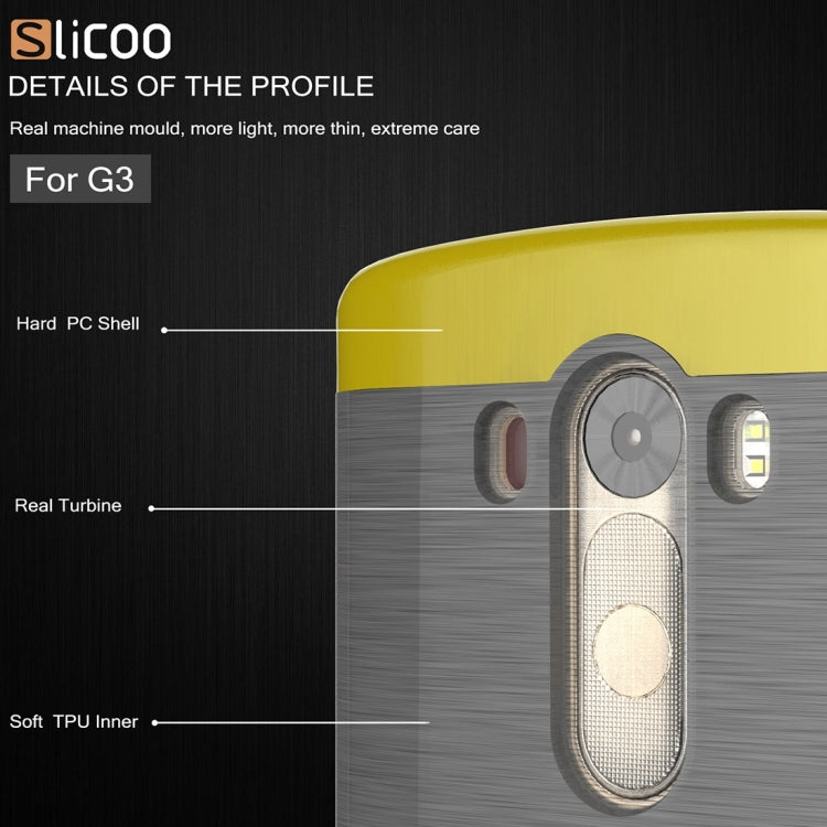 Slicoo Brushed Texture Electroplating TPU + PC Combination Case for LG G3 / D855
