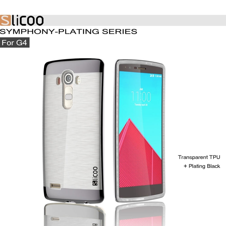 Slicoo Brushed Texture Electroplating Transparenct TPU + PC Combination Case for LG G4 / H815