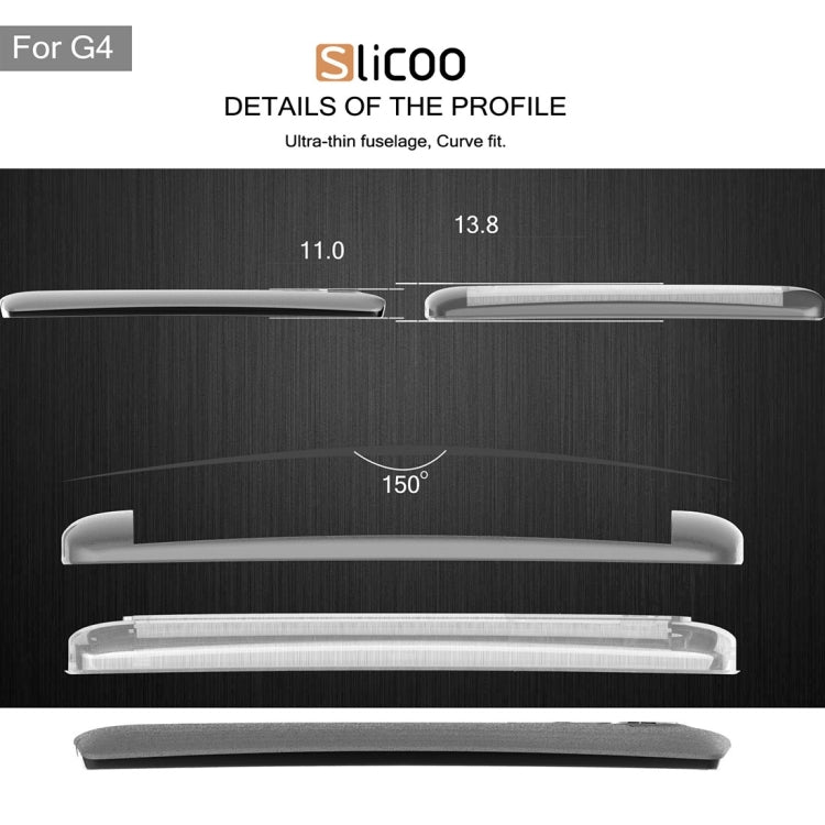 Slicoo Brushed Texture Electroplating Transparenct TPU + PC Combination Case for LG G4 / H815