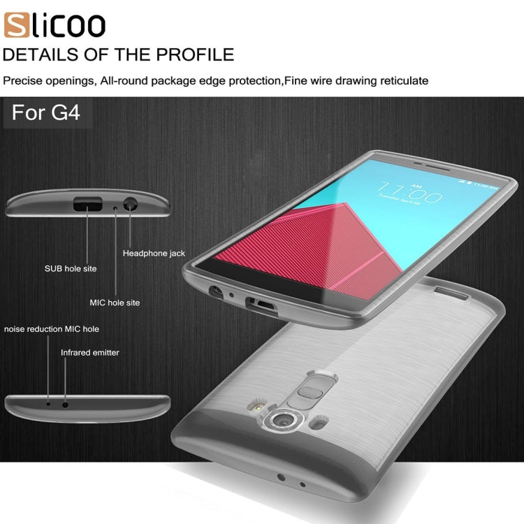 Slicoo Brushed Texture Electroplating Transparenct TPU + PC Combination Case for LG G4 / H815