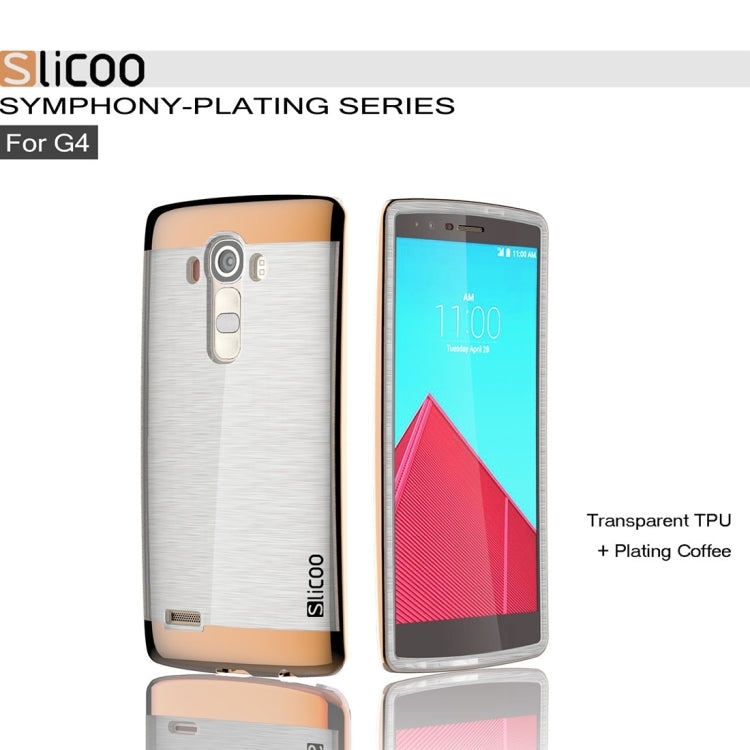 Slicoo Brushed Texture Electroplating Transparenct TPU + PC Combination Case for LG G4 / H815
