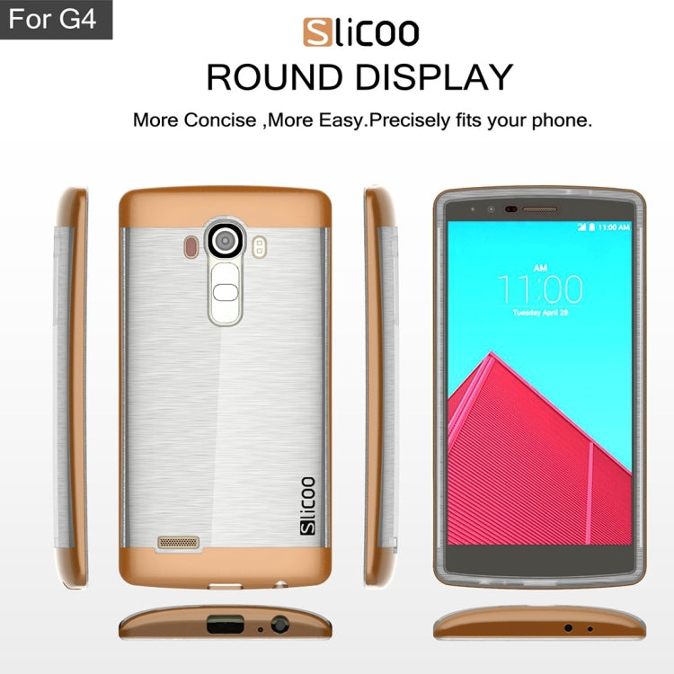 Slicoo Brushed Texture Electroplating Transparenct TPU + PC Combination Case for LG G4 / H815