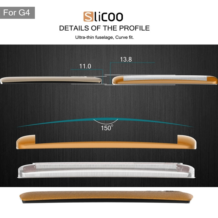 Slicoo Brushed Texture Electroplating Transparenct TPU + PC Combination Case for LG G4 / H815