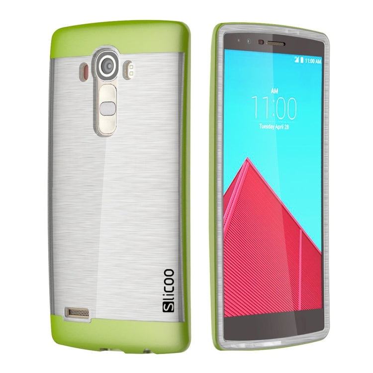 Slicoo Brushed Texture Electroplating Transparenct TPU + PC Combination Case for LG G4 / H815