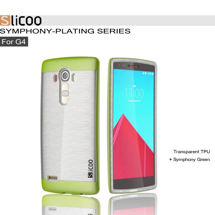 Slicoo Brushed Texture Electroplating Transparenct TPU + PC Combination Case for LG G4 / H815