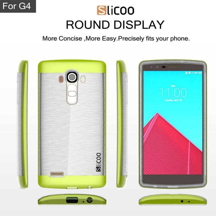 Slicoo Brushed Texture Electroplating Transparenct TPU + PC Combination Case for LG G4 / H815