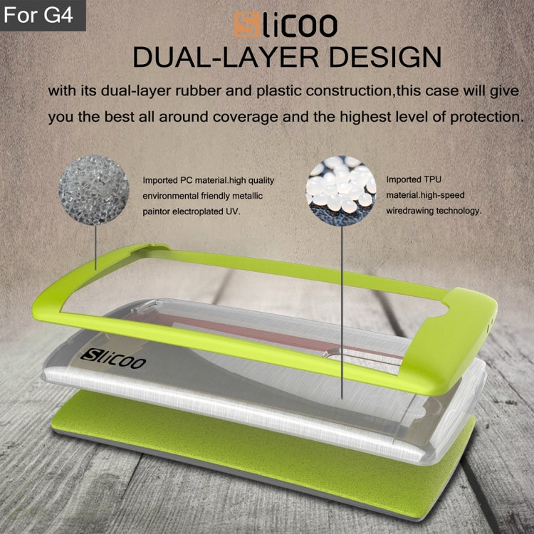 Slicoo Brushed Texture Electroplating Transparenct TPU + PC Combination Case for LG G4 / H815