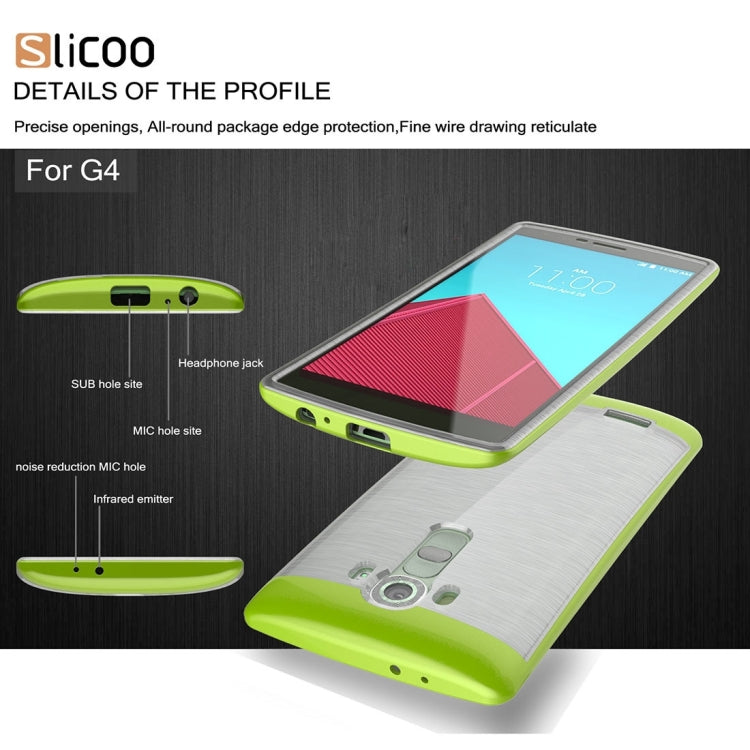 Slicoo Brushed Texture Electroplating Transparenct TPU + PC Combination Case for LG G4 / H815