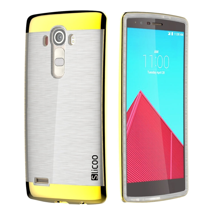 Slicoo Brushed Texture Electroplating Transparenct TPU + PC Combination Case for LG G4 / H815