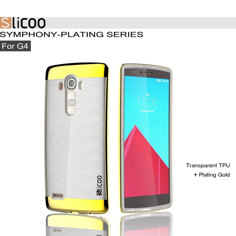 Slicoo Brushed Texture Electroplating Transparenct TPU + PC Combination Case for LG G4 / H815