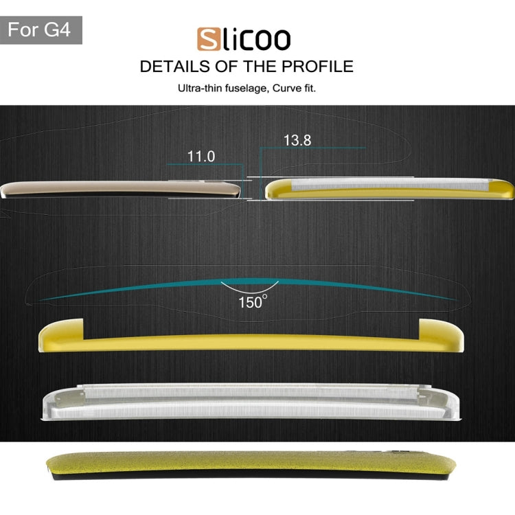 Slicoo Brushed Texture Electroplating Transparenct TPU + PC Combination Case for LG G4 / H815