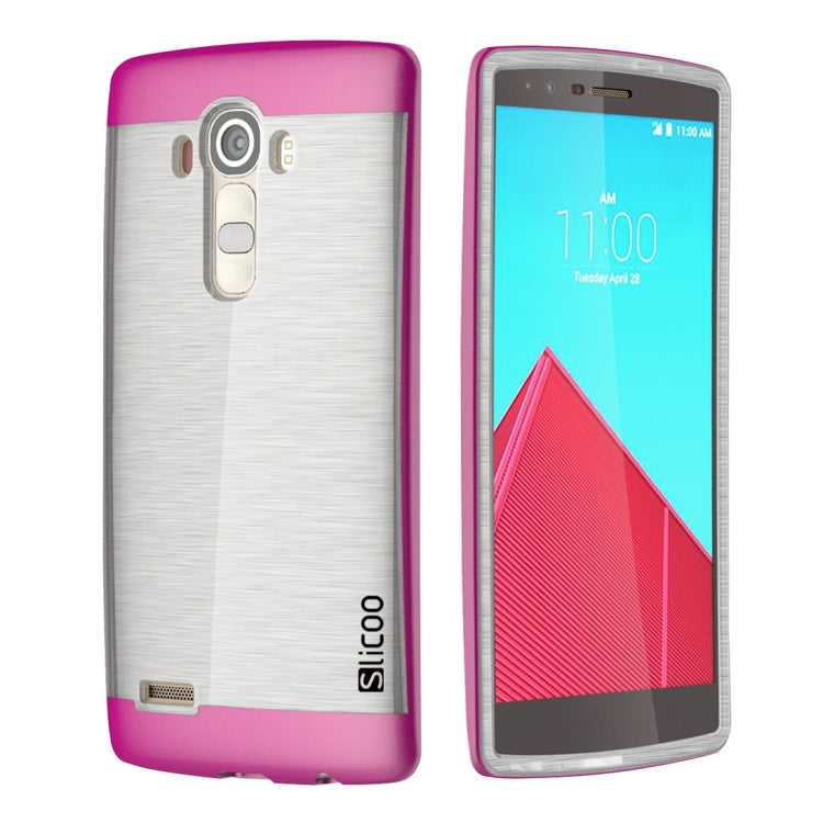 Slicoo Brushed Texture Electroplating Transparenct TPU + PC Combination Case for LG G4 / H815