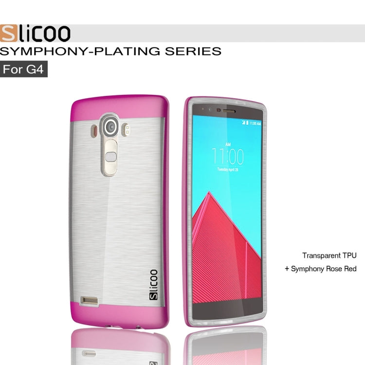 Slicoo Brushed Texture Electroplating Transparenct TPU + PC Combination Case for LG G4 / H815