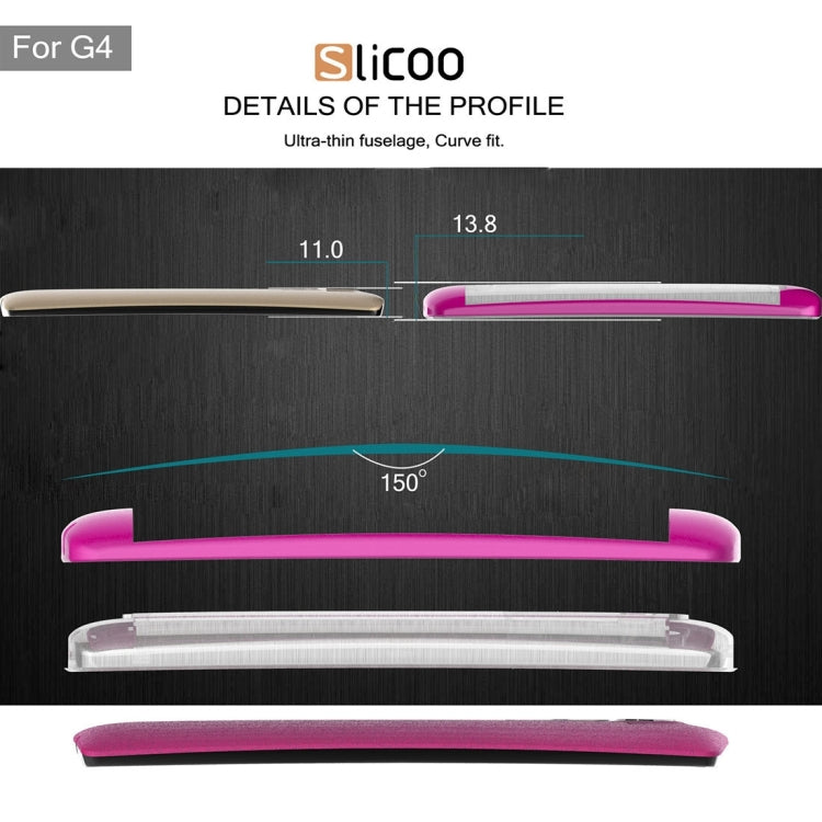 Slicoo Brushed Texture Electroplating Transparenct TPU + PC Combination Case for LG G4 / H815