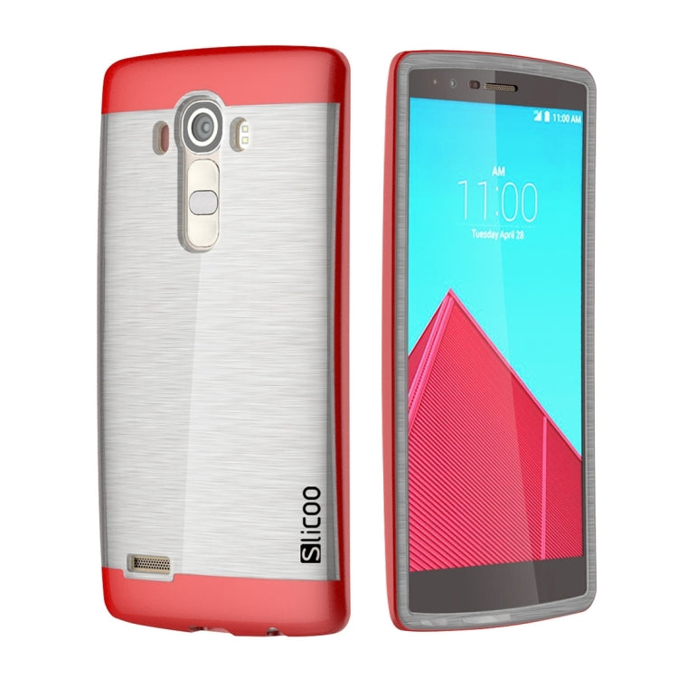 Slicoo Brushed Texture Electroplating Transparenct TPU + PC Combination Case for LG G4 / H815