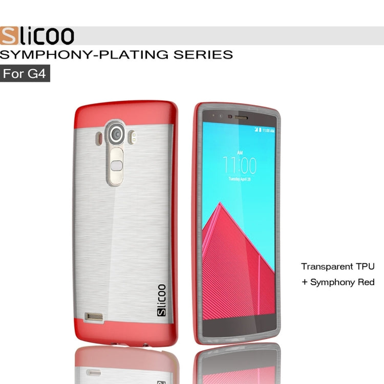 Slicoo Brushed Texture Electroplating Transparenct TPU + PC Combination Case for LG G4 / H815