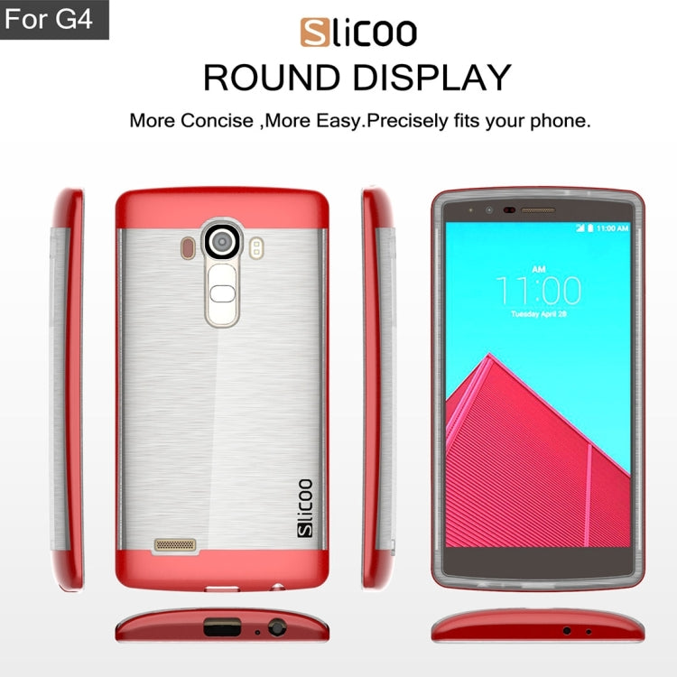 Slicoo Brushed Texture Electroplating Transparenct TPU + PC Combination Case for LG G4 / H815
