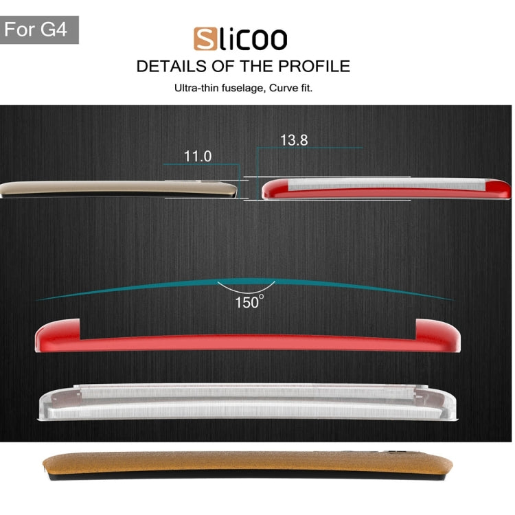 Slicoo Brushed Texture Electroplating Transparenct TPU + PC Combination Case for LG G4 / H815