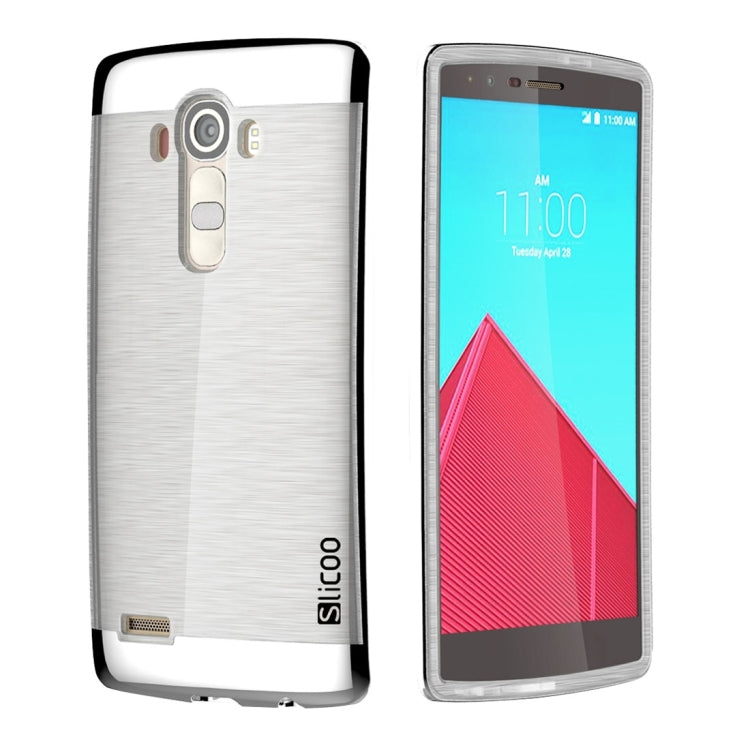 Slicoo Brushed Texture Electroplating Transparenct TPU + PC Combination Case for LG G4 / H815