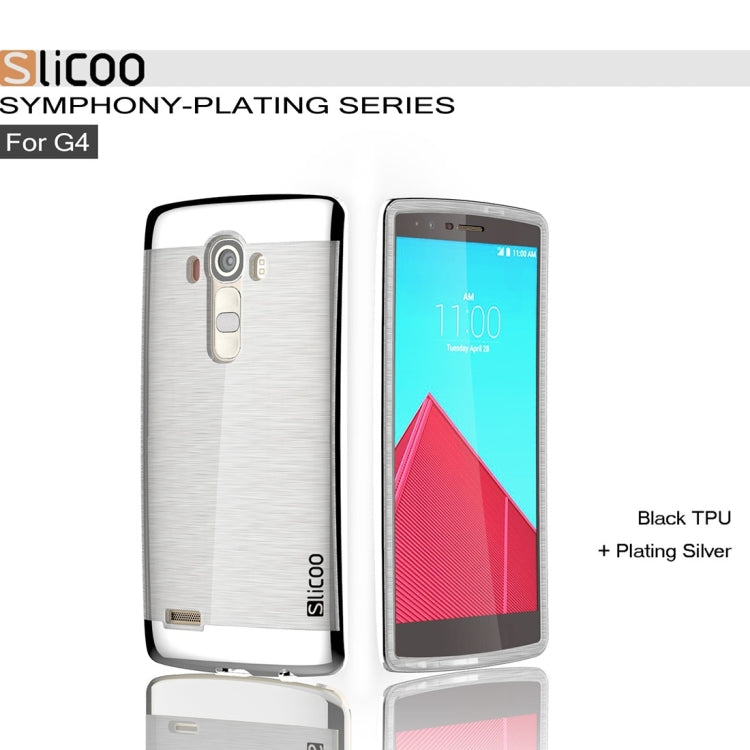 Slicoo Brushed Texture Electroplating Transparenct TPU + PC Combination Case for LG G4 / H815