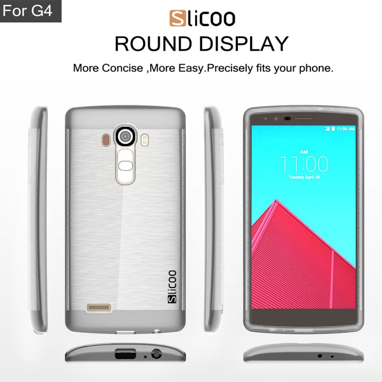 Slicoo Brushed Texture Electroplating Transparenct TPU + PC Combination Case for LG G4 / H815
