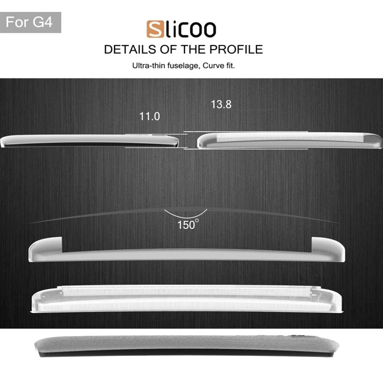 Slicoo Brushed Texture Electroplating Transparenct TPU + PC Combination Case for LG G4 / H815