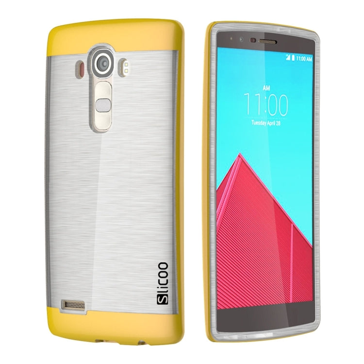 Slicoo Brushed Texture Electroplating Transparenct TPU + PC Combination Case for LG G4 / H815
