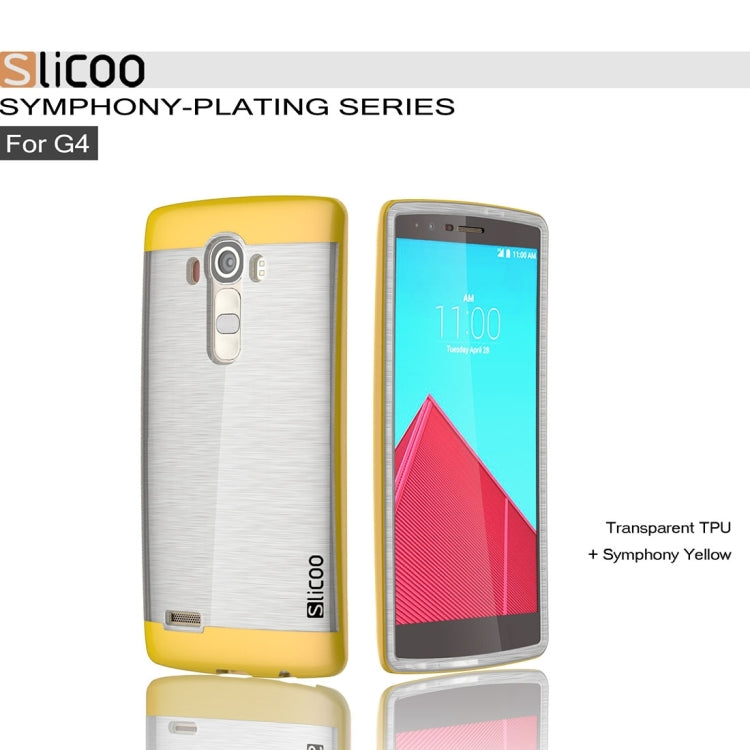 Slicoo Brushed Texture Electroplating Transparenct TPU + PC Combination Case for LG G4 / H815