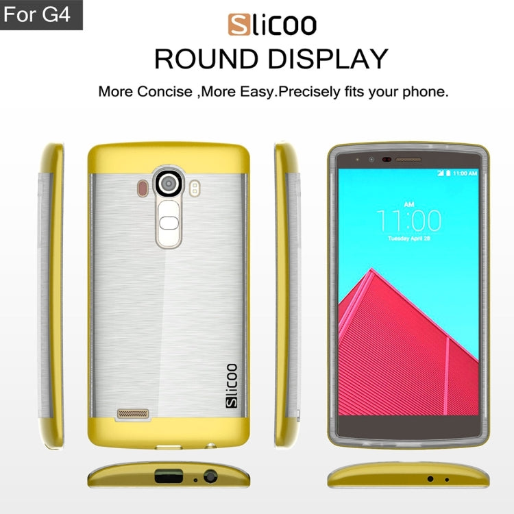 Slicoo Brushed Texture Electroplating Transparenct TPU + PC Combination Case for LG G4 / H815
