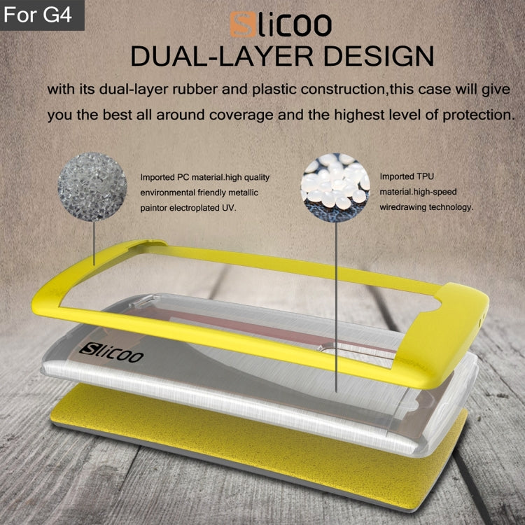 Slicoo Brushed Texture Electroplating Transparenct TPU + PC Combination Case for LG G4 / H815
