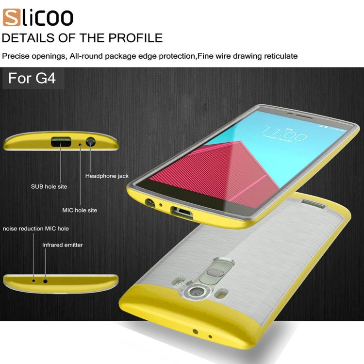 Slicoo Brushed Texture Electroplating Transparenct TPU + PC Combination Case for LG G4 / H815