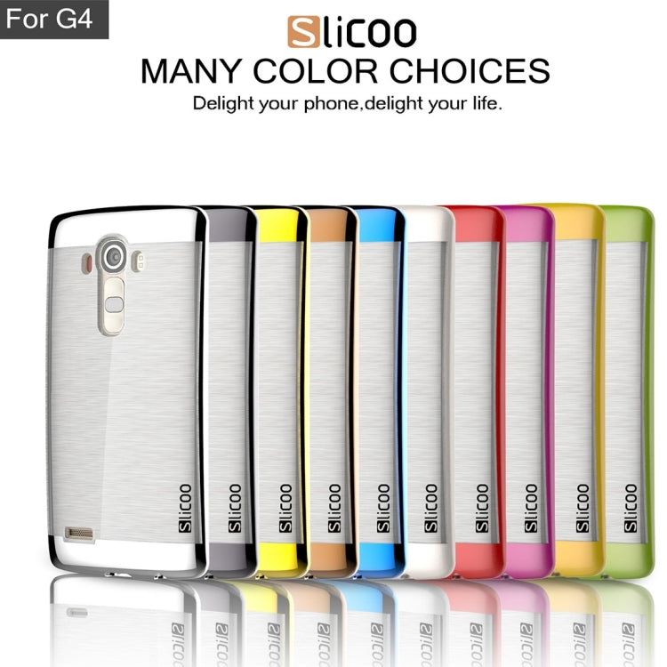 Slicoo Brushed Texture Electroplating Transparenct TPU + PC Combination Case for LG G4 / H815