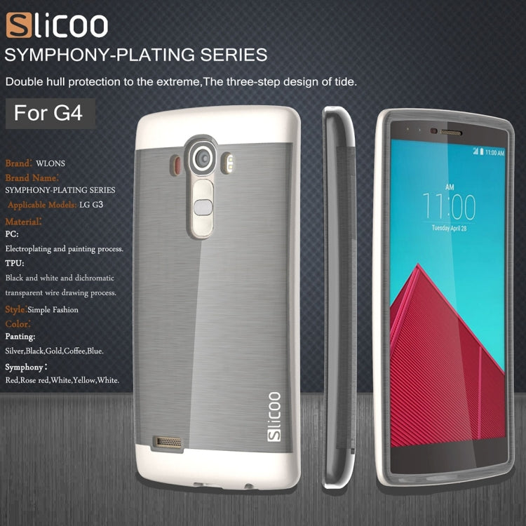 Slicoo Brushed Texture Electroplating TPU + PC Combination Case for LG G4 / H815