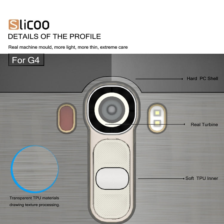 Slicoo Brushed Texture Electroplating TPU + PC Combination Case for LG G4 / H815
