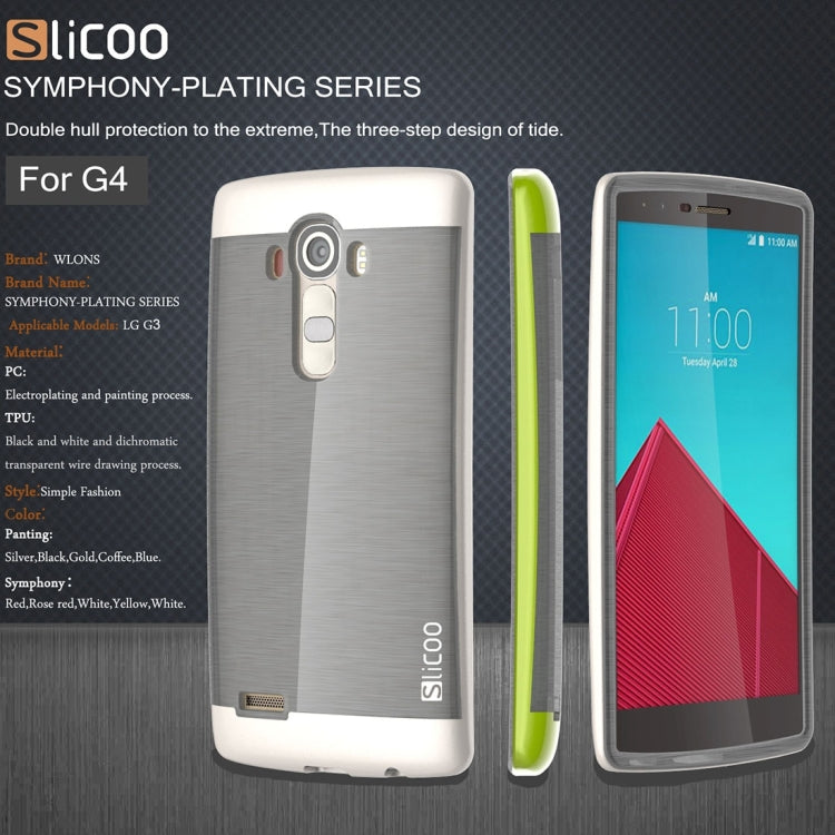 Slicoo Brushed Texture Electroplating TPU + PC Combination Case for LG G4 / H815