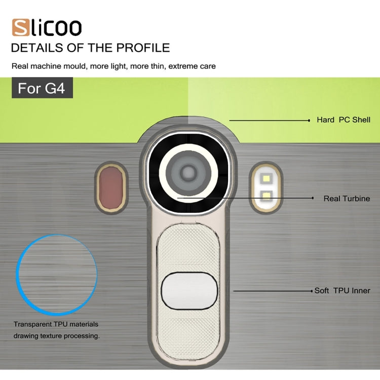Slicoo Brushed Texture Electroplating TPU + PC Combination Case for LG G4 / H815