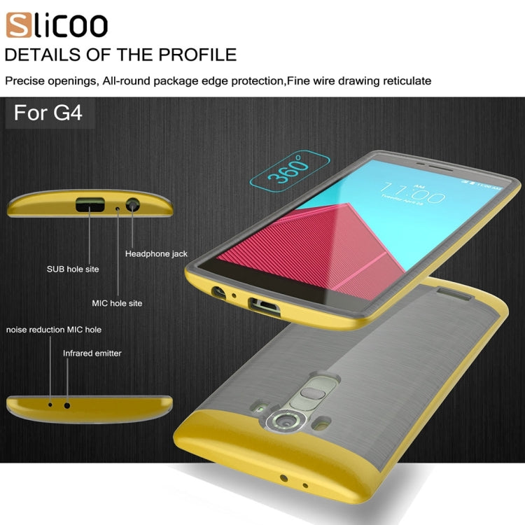 Slicoo Brushed Texture Electroplating TPU + PC Combination Case for LG G4 / H815