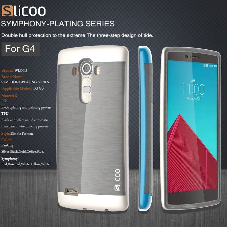 Slicoo Brushed Texture Electroplating TPU + PC Combination Case for LG G4 / H815