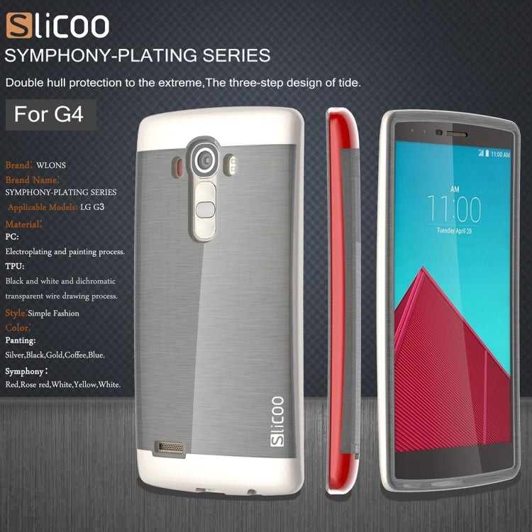 Slicoo Brushed Texture Electroplating TPU + PC Combination Case for LG G4 / H815