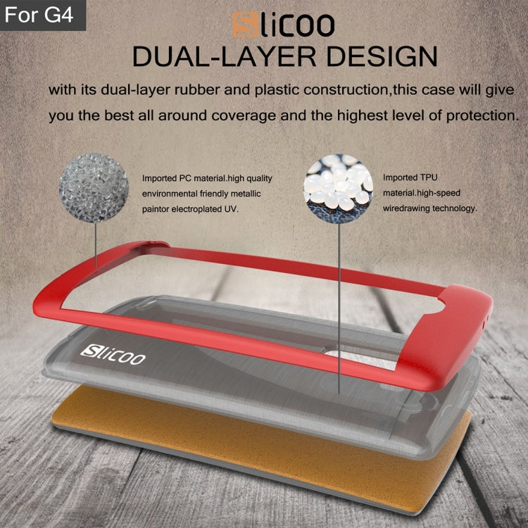 Slicoo Brushed Texture Electroplating TPU + PC Combination Case for LG G4 / H815