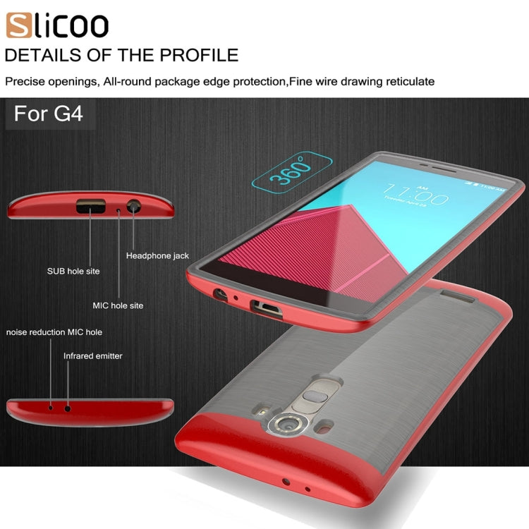 Slicoo Brushed Texture Electroplating TPU + PC Combination Case for LG G4 / H815