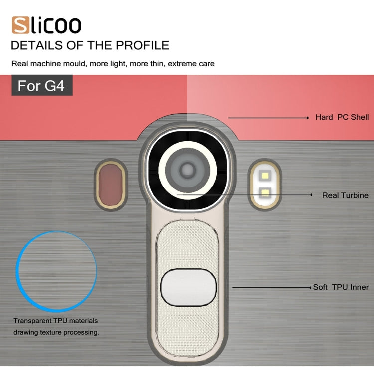 Slicoo Brushed Texture Electroplating TPU + PC Combination Case for LG G4 / H815