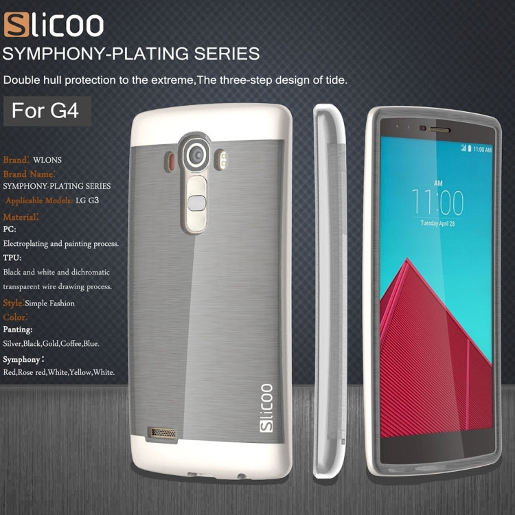 Slicoo Brushed Texture Electroplating TPU + PC Combination Case for LG G4 / H815