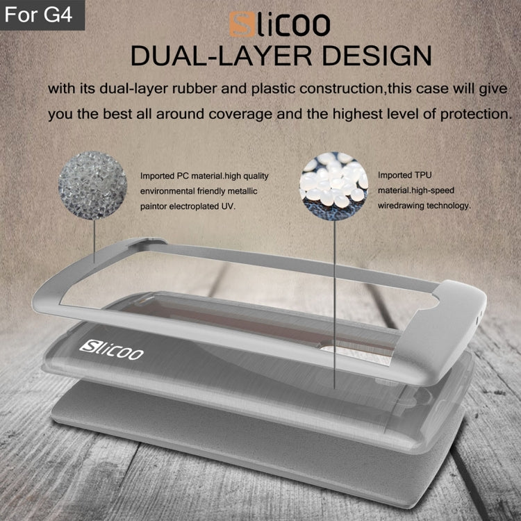 Slicoo Brushed Texture Electroplating TPU + PC Combination Case for LG G4 / H815