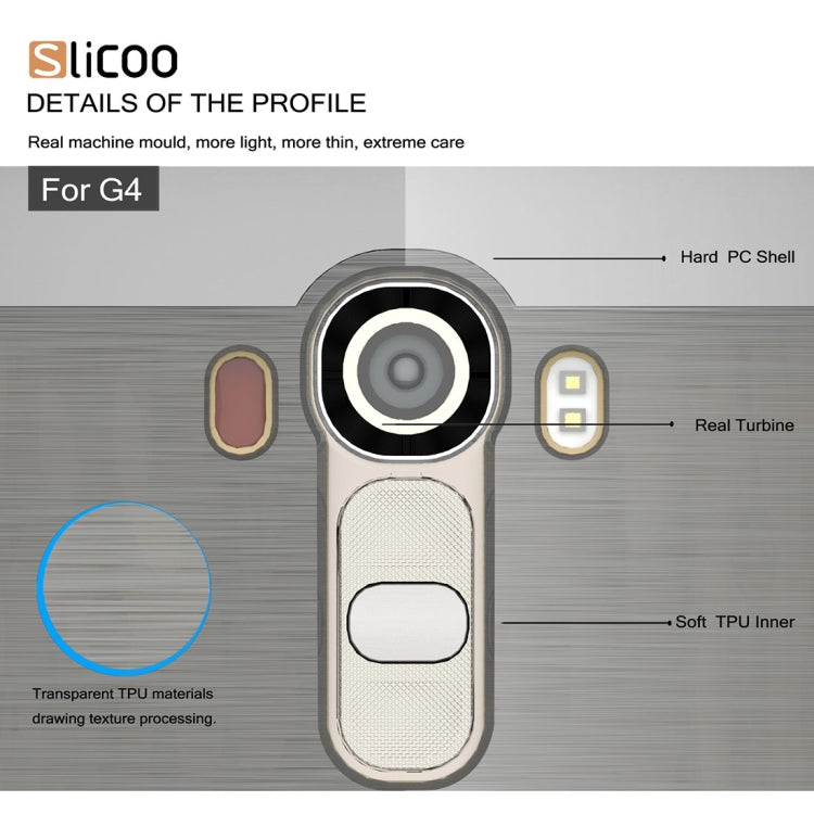 Slicoo Brushed Texture Electroplating TPU + PC Combination Case for LG G4 / H815